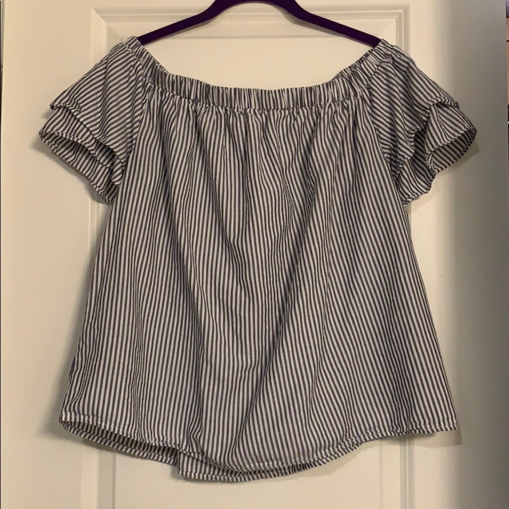 💕 Striped Off the Shoulder Top